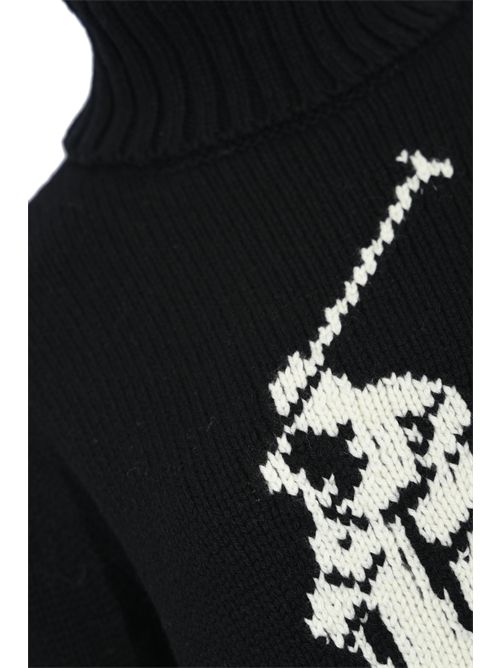 Maglione dolcevita in lana con intarsio Polo Nero POLO RALPH LAUREN | 211978329002